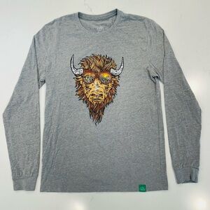 Wild Tribute Long Sleeve Tee with Buffalo Graphic